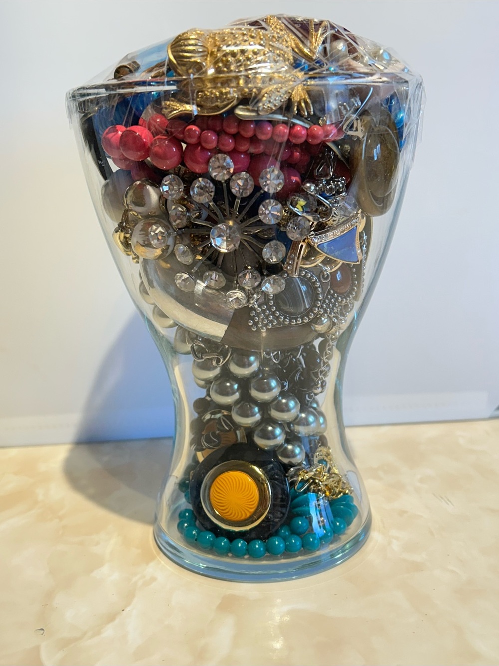 Mystery Jewelry Jar Large 80’s Retro Vintage
